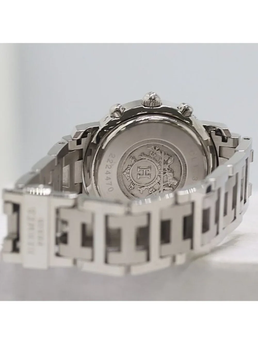 Hermes Clipper Chronograph Quartz White Dial Watch